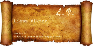 Liess Viktor névjegykártya